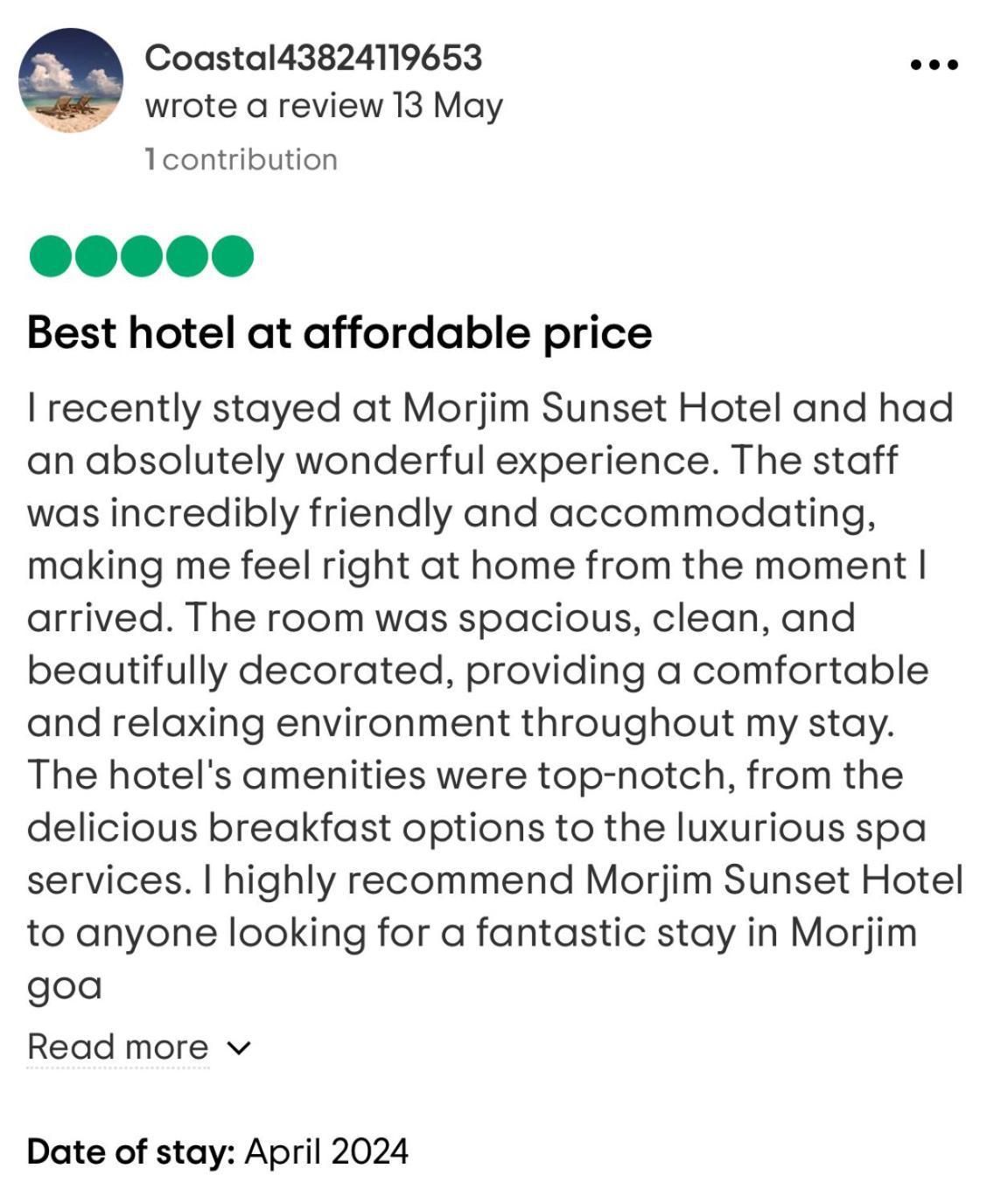 Morjim Sunset Hotel 外观 照片